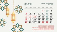 Kalender Hijriah Bulan Mei 2025 Lengkap Tanggal Merah, Download PDF di Sini
